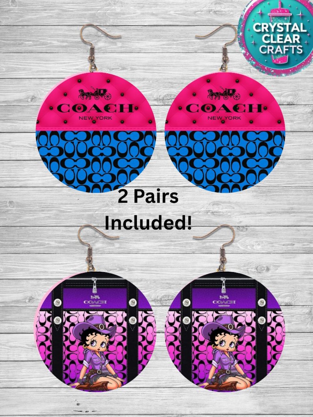 Two Pairs of Coach Earrings Custom